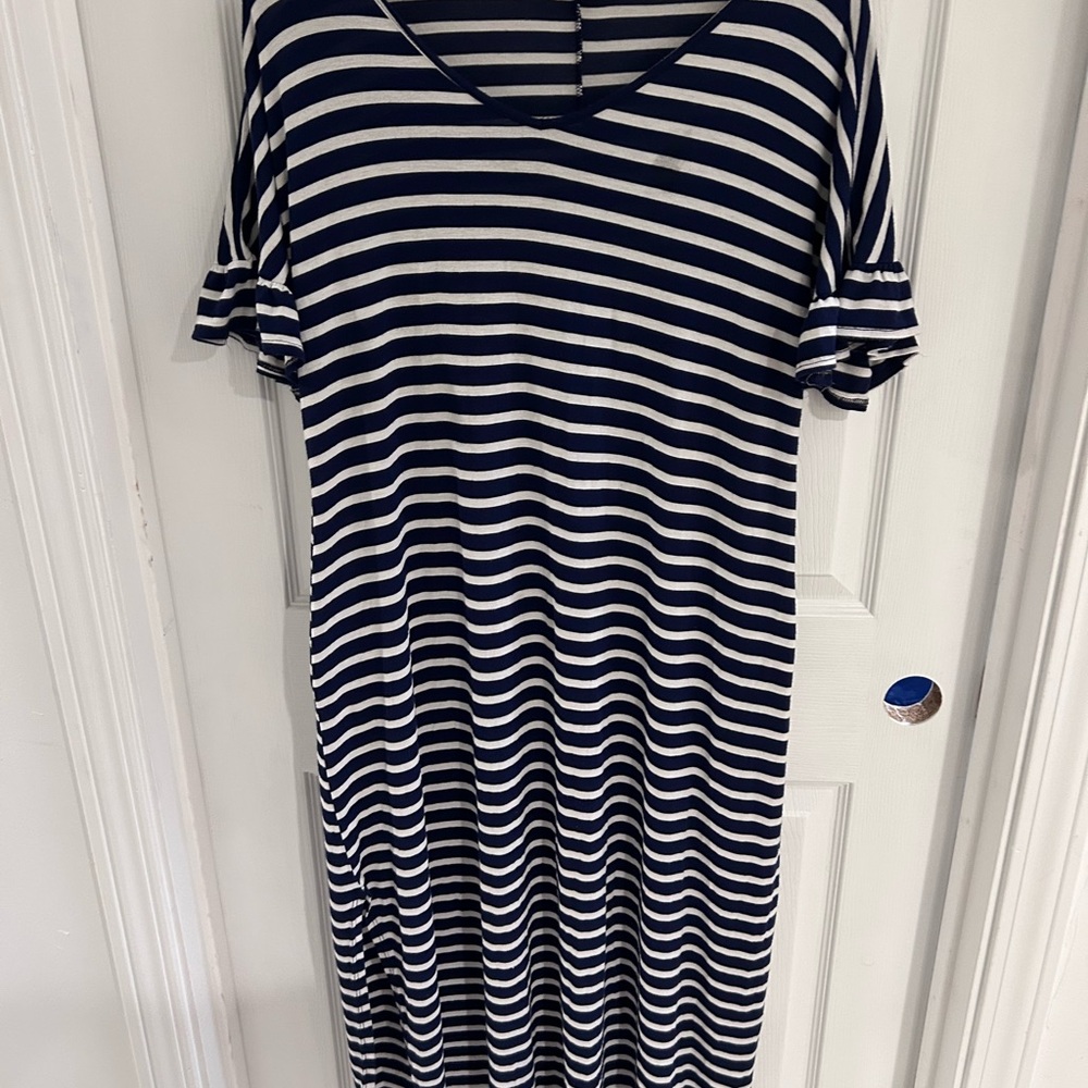 Sweet Love Navy and White Striped Dress